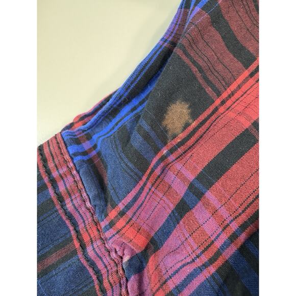 Wrangler Mens Pearl Snap Western Shirt Small Red Plaid Rodeo Cowboy Retro Work - Picture 8 of 10